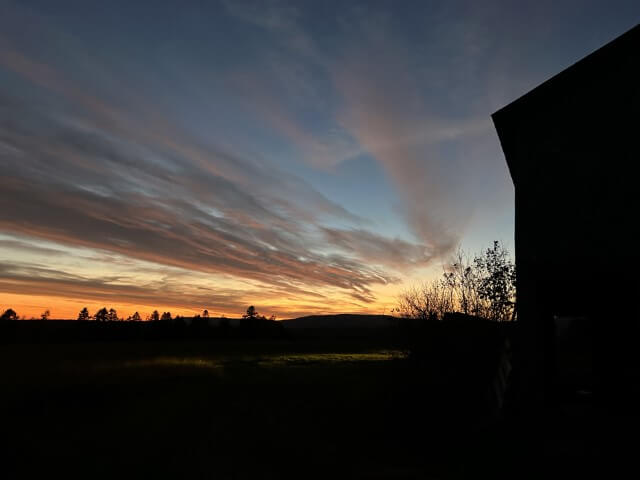 Barn at sunset